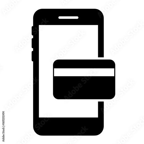 Mobile phone with credit card in digital payment concept  