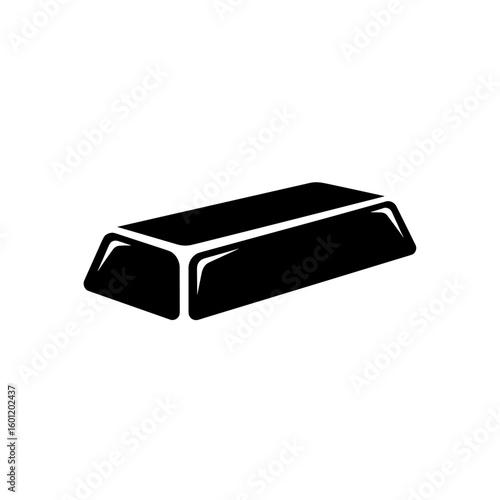 Black gold ingot icon in minimalist flat design  