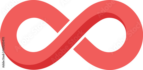 Endless loop infinity symbol icon on white background