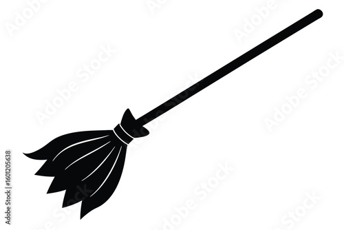 witch s broomstick vector icon
