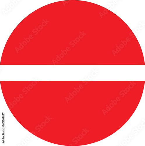 Bold red circle with horizontal bar prohibition symbol