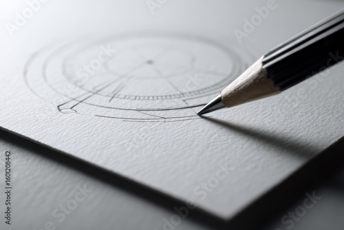 Detailed mechanical watch design sketch
