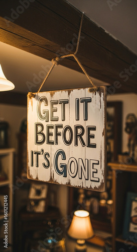 Realistic signage with “Get it Before It’s Gone”