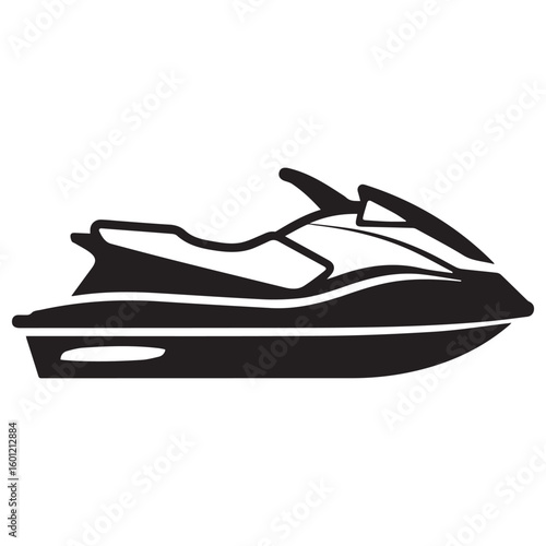 Minimalist Jet Ski Silhouette Icon