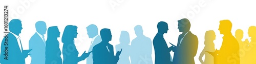 Successful entrepreneurs and executives interacting during a structured industry networking mixer.

