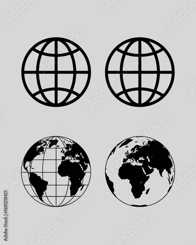 globe icons set