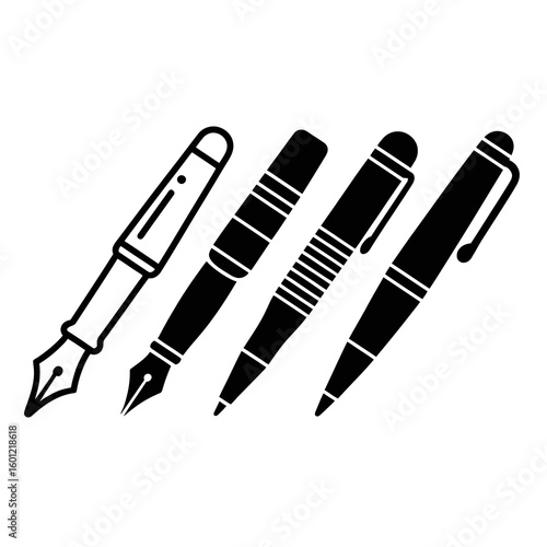 set of black and white pencil