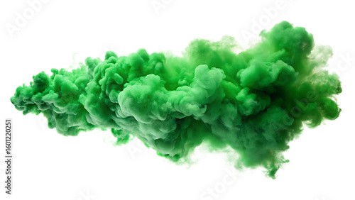 green smoke cloud isolated on white background PNG, AI GENERATED