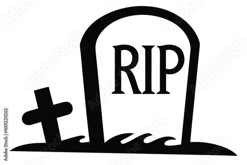 grave with rip vector icon