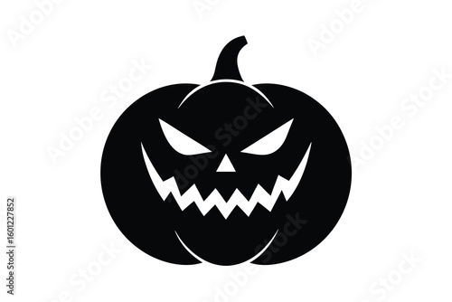 pumpkin with scary face vector icon  