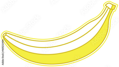 Simple yellow banana illustration with outline