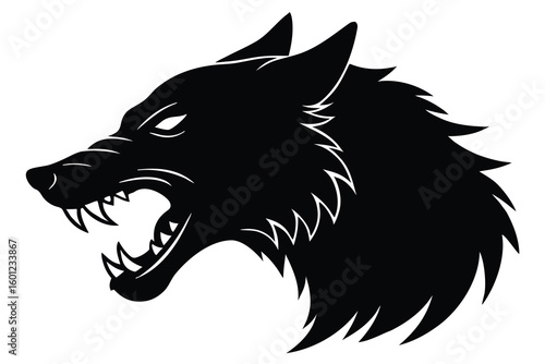 werewolf howling vector icon