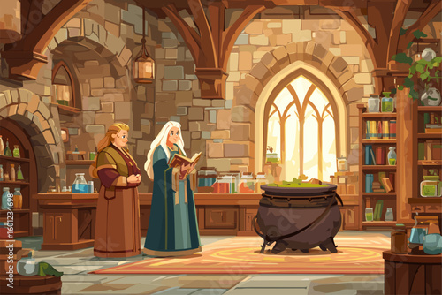 Enchanting Wizard's Workshop: Sorceresses in a Magical Lab