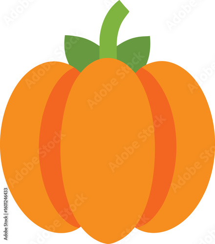 Halloween autumn pumpkin icon on white background