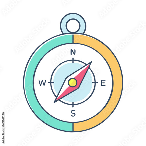 Stylized Compass Rose Icon Indicating North, South, East, and West Directions