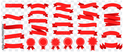 red ribbons set