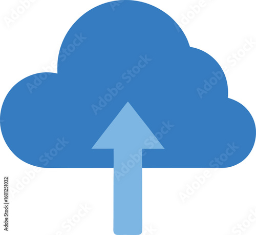 Cloud upload icon with upward arrow