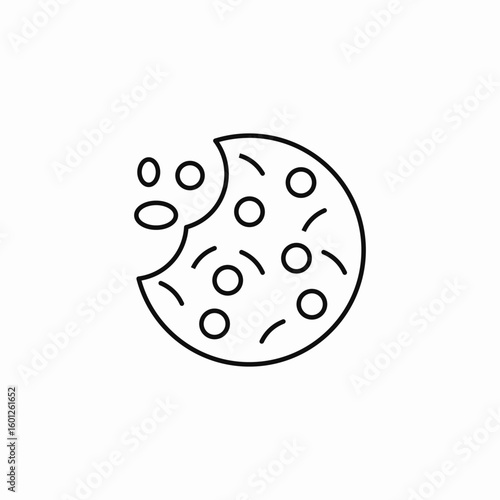 bitten cookie dessert icon sign vector