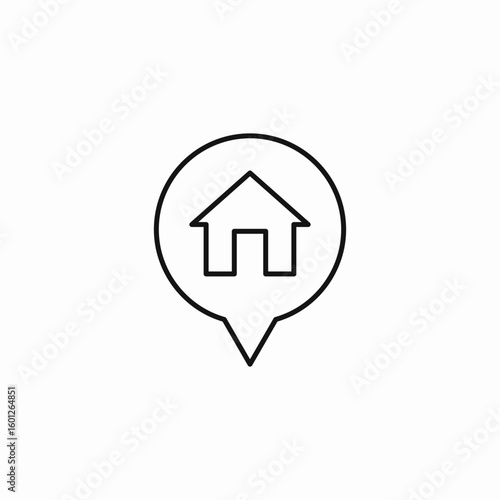 house location pin icon sign vector