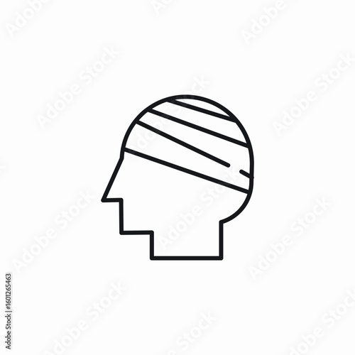 head injury icon sign vector