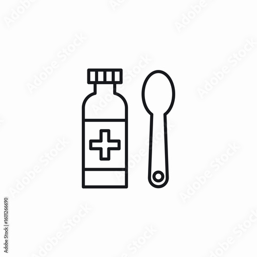 spoon medicine icon sign vector