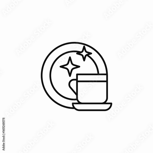 sparkling clean dishes icon sign vector