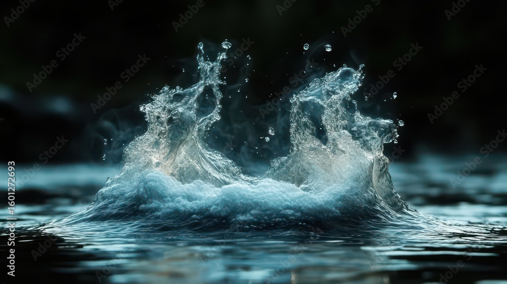 Naklejka premium Water Splashes, Steam, and Bubbles