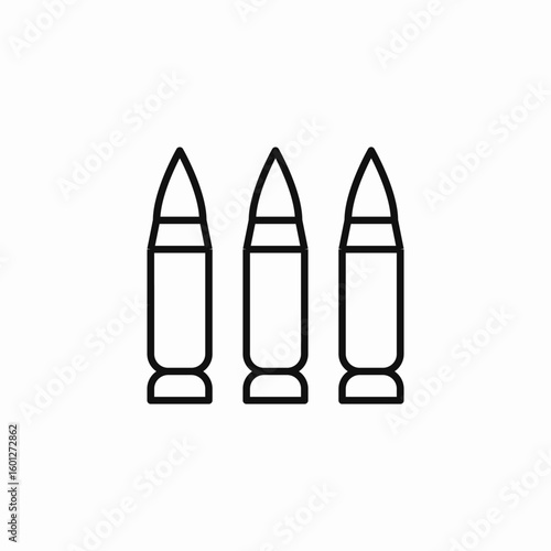 bullet ammunition image icon sign vector
