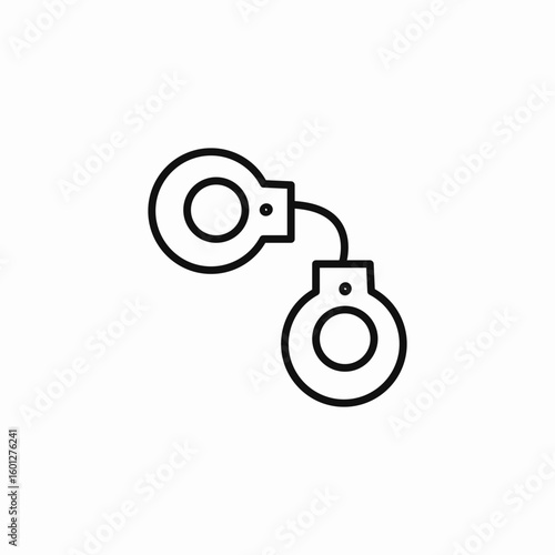 metal handcuffs detain arrest icon sign vector