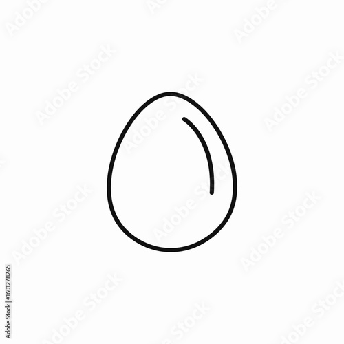 single chicken egg oval icon sign vector