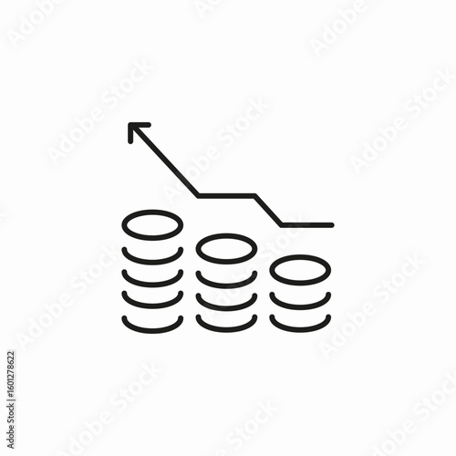 stacks coins growth icon sign vector