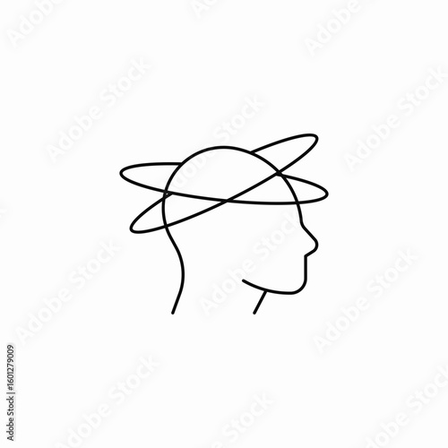 dizziness symptoms icon sign vector