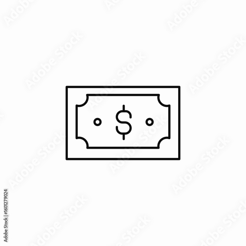 dollar banknote icon sign vector