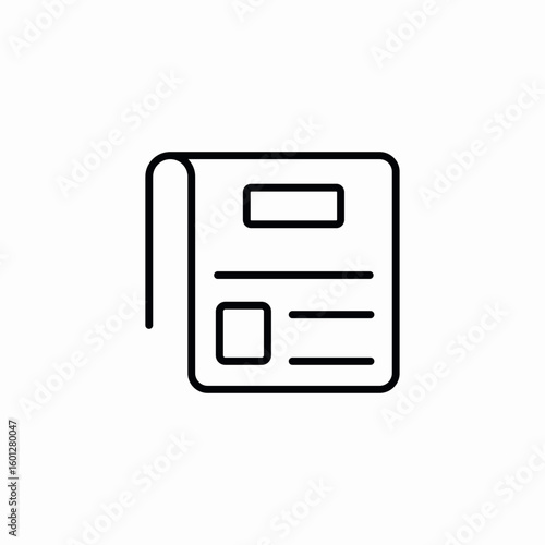 folded page part icon sign vector