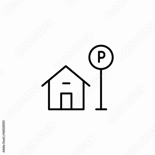 house parking icon sign vector
