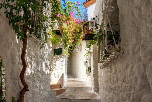 Fototapeta Naklejka Na Ścianę i Meble -  Old town street in Greek quarter, Marmaris, Turkey