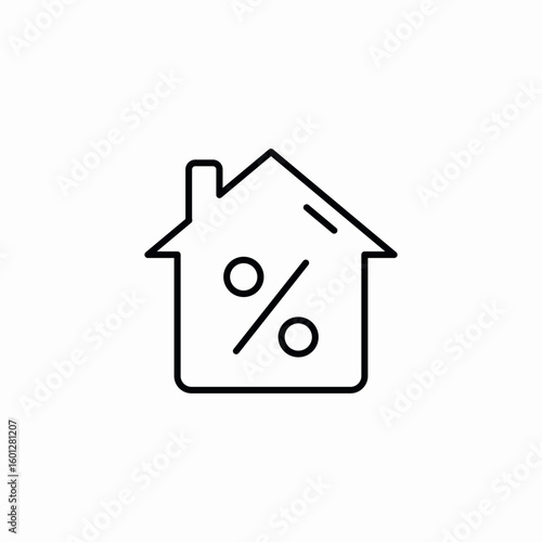 housing percentage icon sign vector