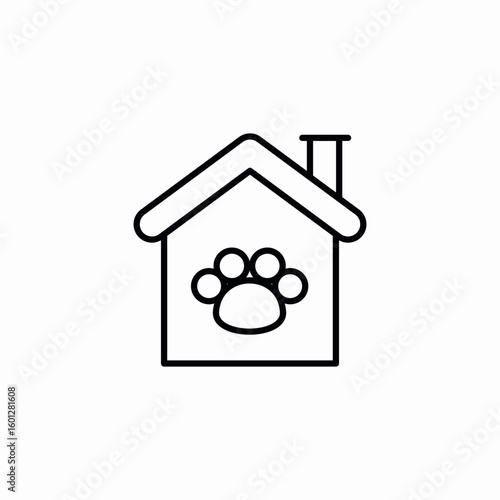 pet house icon sign vector