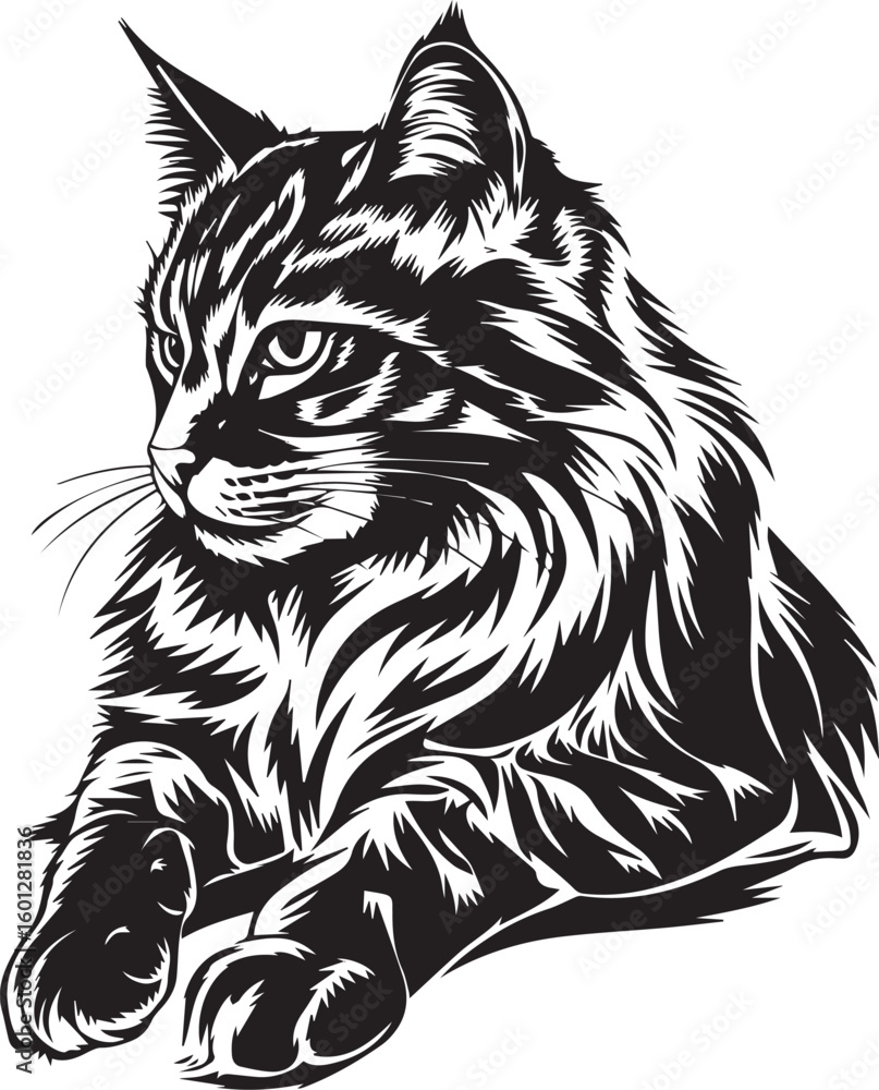 Obraz premium black cat silhouette vector