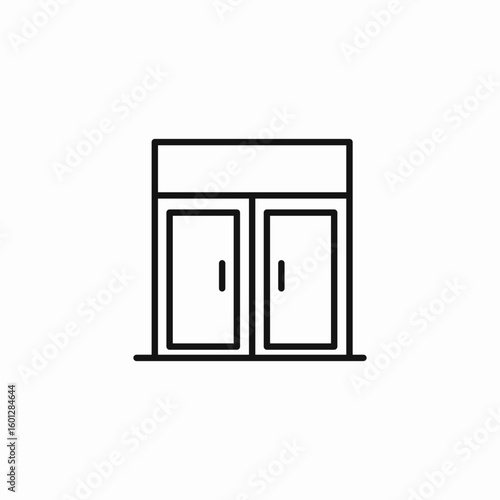 double entry doors icon sign vector