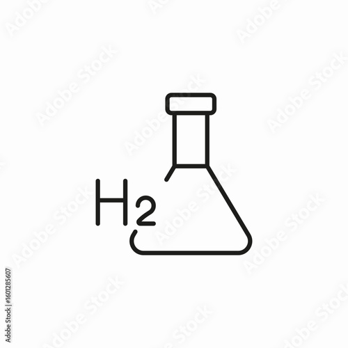 hydrogen chemistry flask icon sign vector