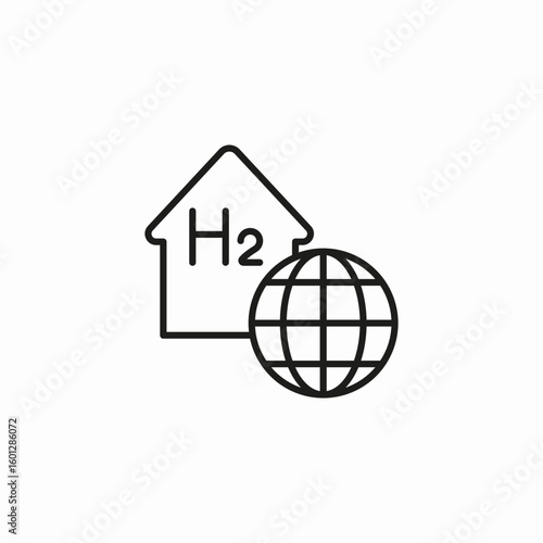 hydrogen global energy icon sign vector