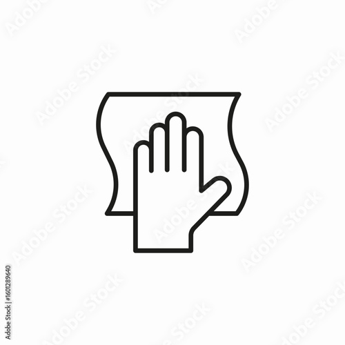 wiping hand gesture icon sign vector