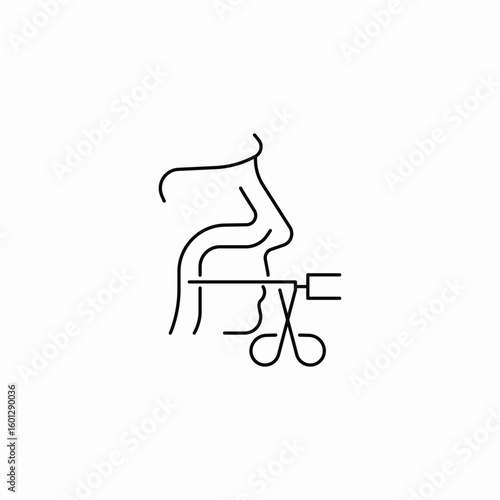 nasal procedure icon sign vector