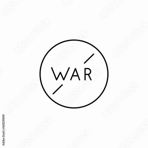 war discouragement icon sign vector