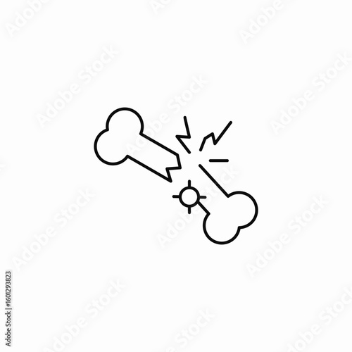 broken bone fracture icon sign vector