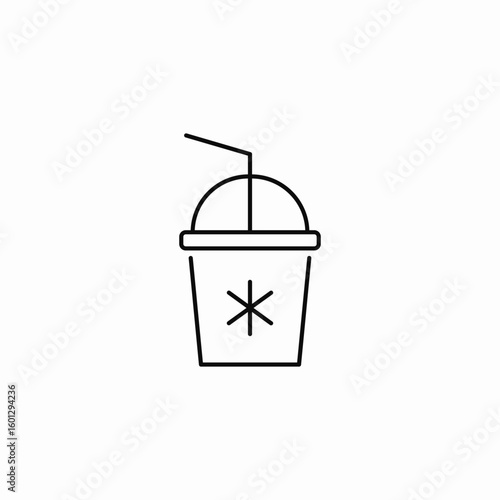 cold drink cup icon sign vector