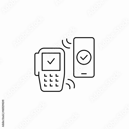 contactless payment approved icon sign vector