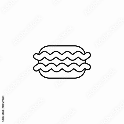 cream filled cookie icon sign vector