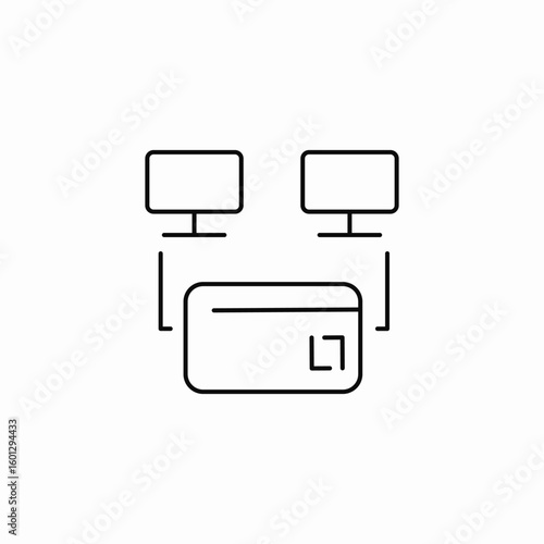 credit card multiple monitors icon sign vector